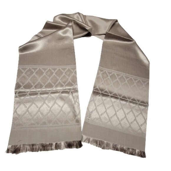 Tan Champagne Scarf Long Rectangular NEW - Picture 2 of 8